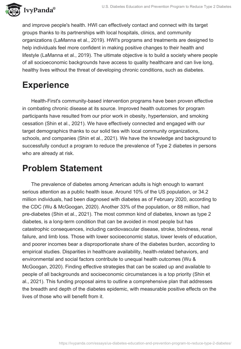 U.S. Diabetes Education and Prevention Program to Reduce Type 2 Diabetes. Page 2