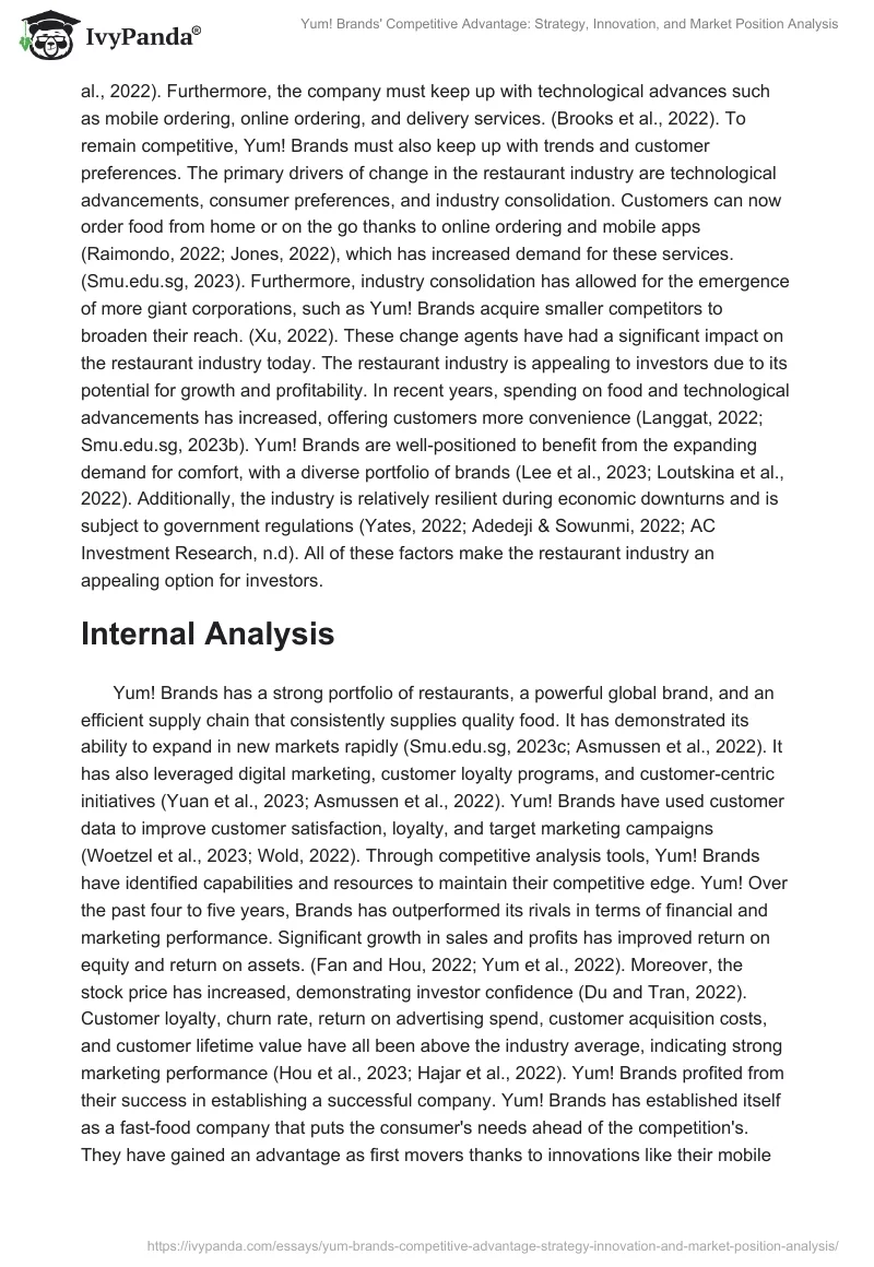 Yum! Brands' Competitive Advantage: Strategy, Innovation, and Market Position Analysis. Page 2
