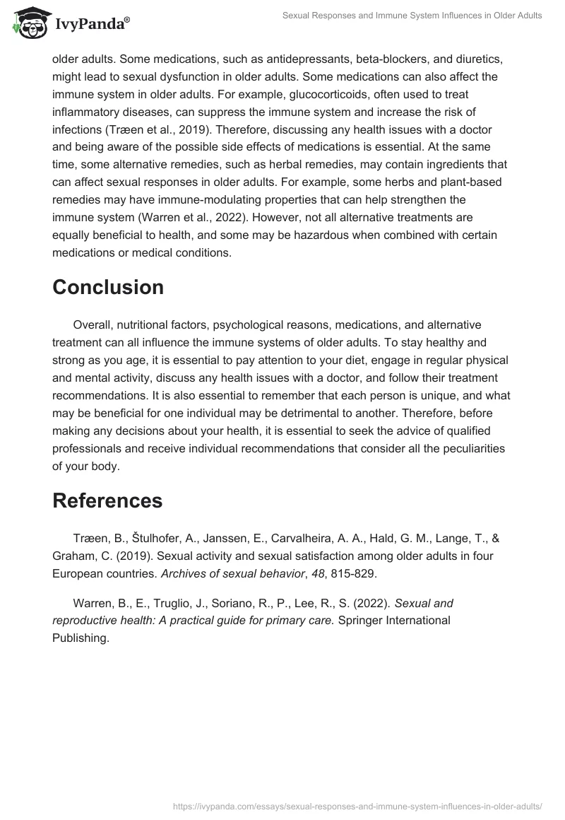 Sexual Responses and Immune System Influences in Older Adults. Page 2