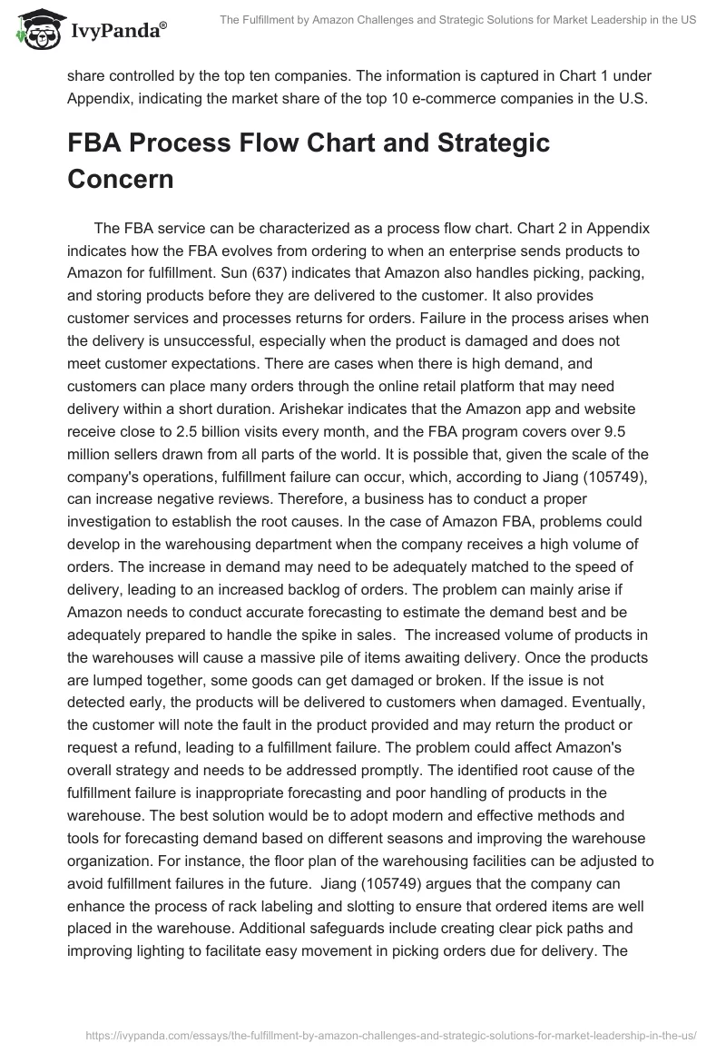 The Fulfillment by Amazon Challenges and Strategic Solutions for Market Leadership in the US. Page 2