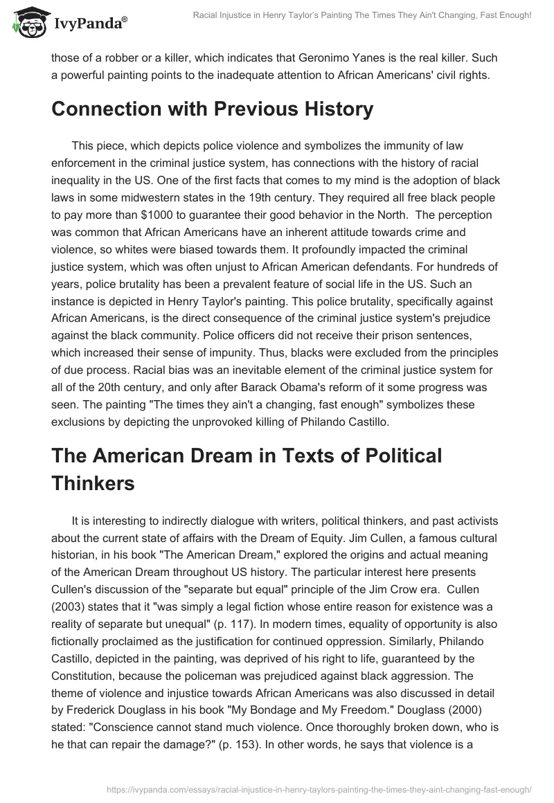 Racial Injustice in Henry Taylor’s Painting The Times They Ain't Changing, Fast Enough!. Page 2