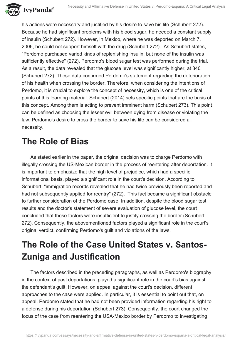 Necessity and Affirmative Defense in United States v. Perdomo-Espana: A Critical Legal Analysis. Page 2