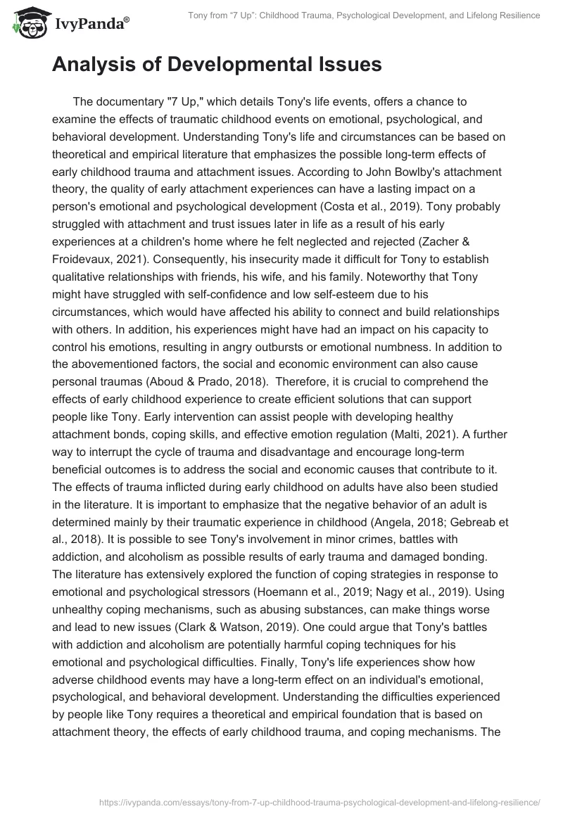 Tony from “7 Up”: Childhood Trauma, Psychological Development, and Lifelong Resilience. Page 2
