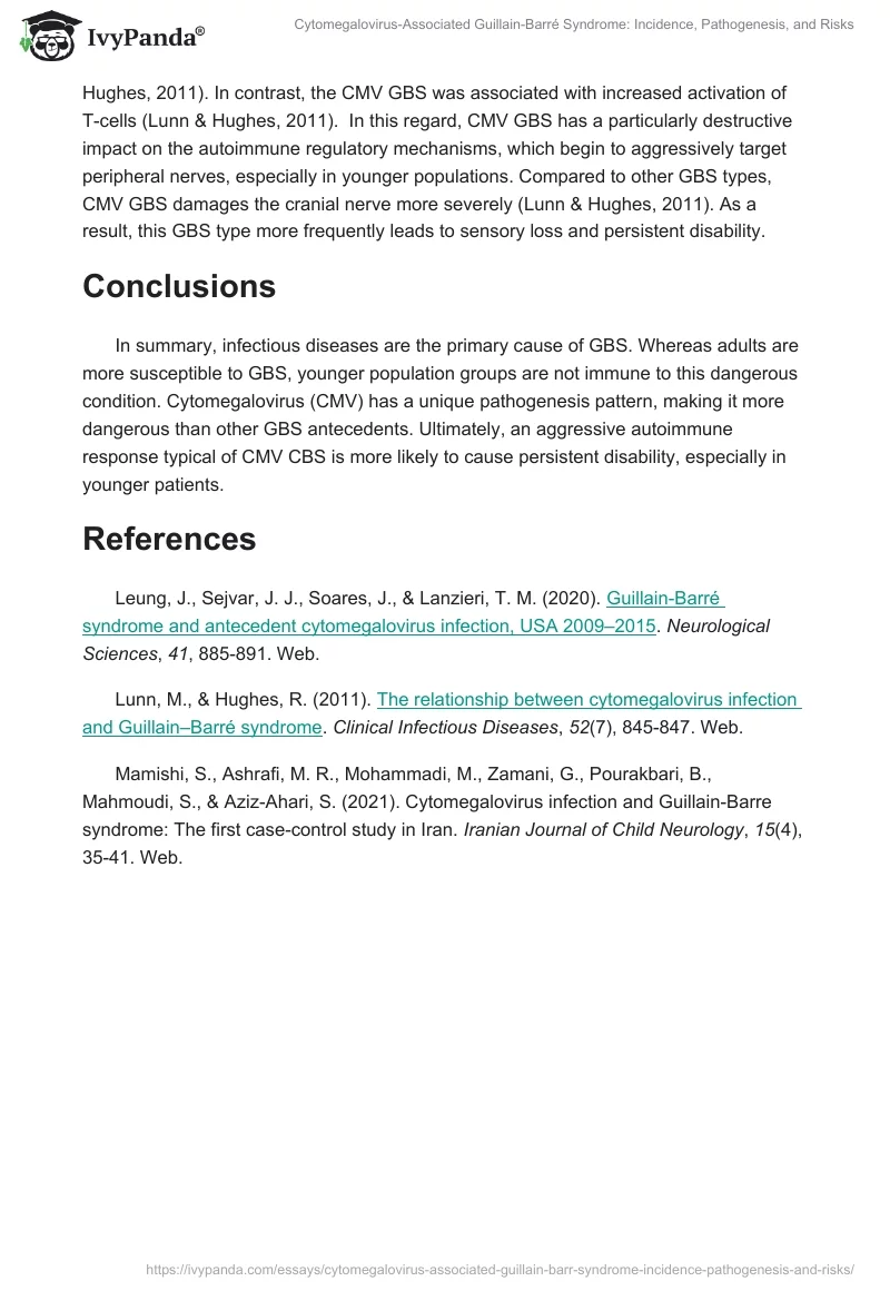 Cytomegalovirus-Associated Guillain-Barré Syndrome: Incidence, Pathogenesis, and Risks. Page 2