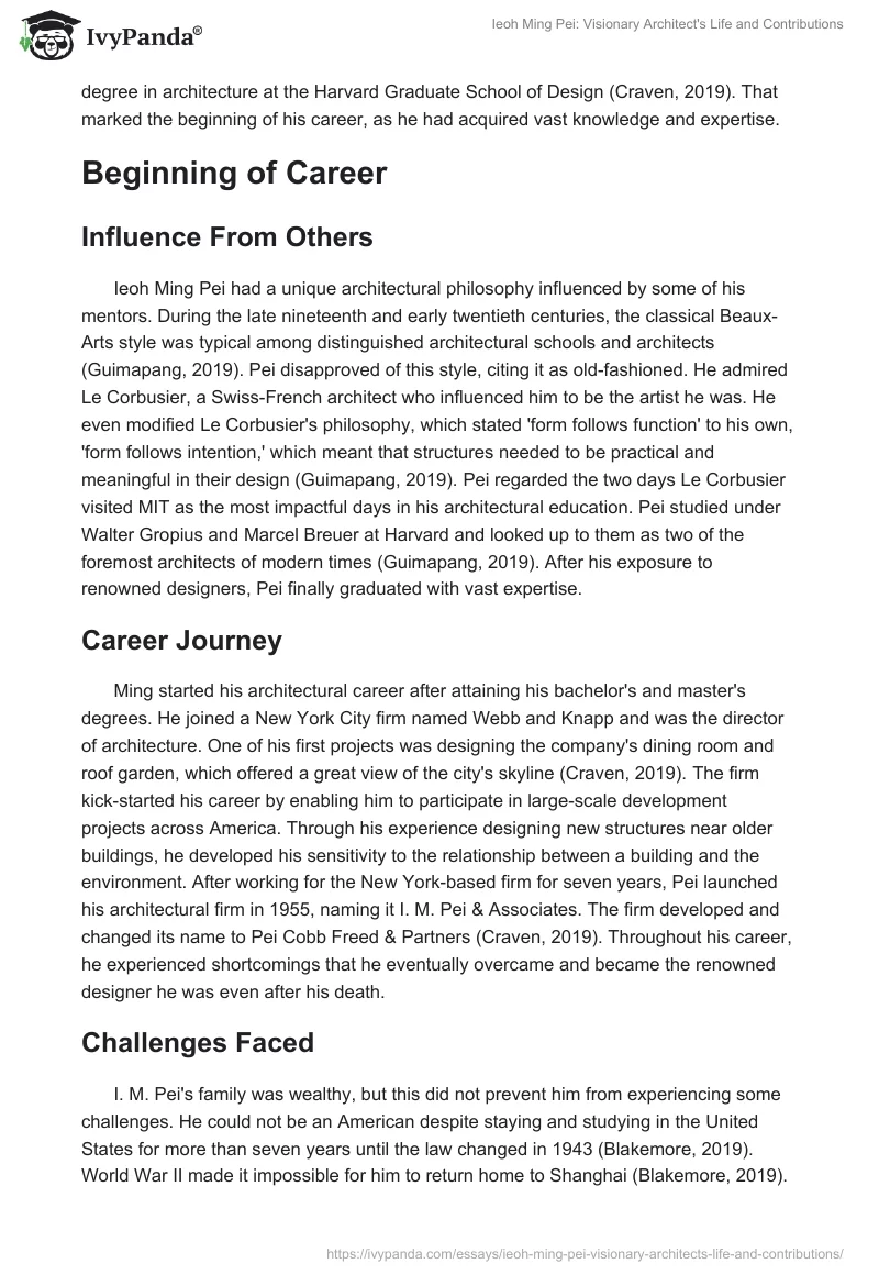 Ieoh Ming Pei: Visionary Architect's Life and Contributions. Page 2