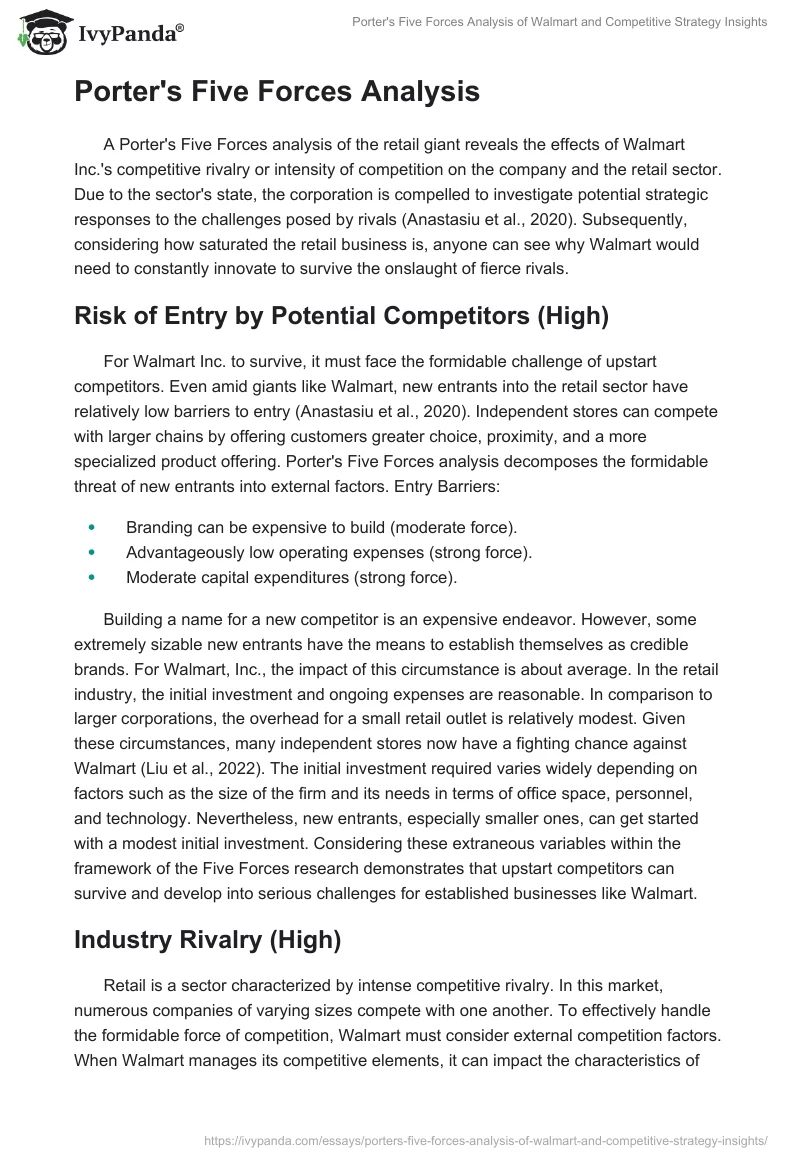 Porter's Five Forces Analysis of Walmart and Competitive Strategy Insights. Page 2