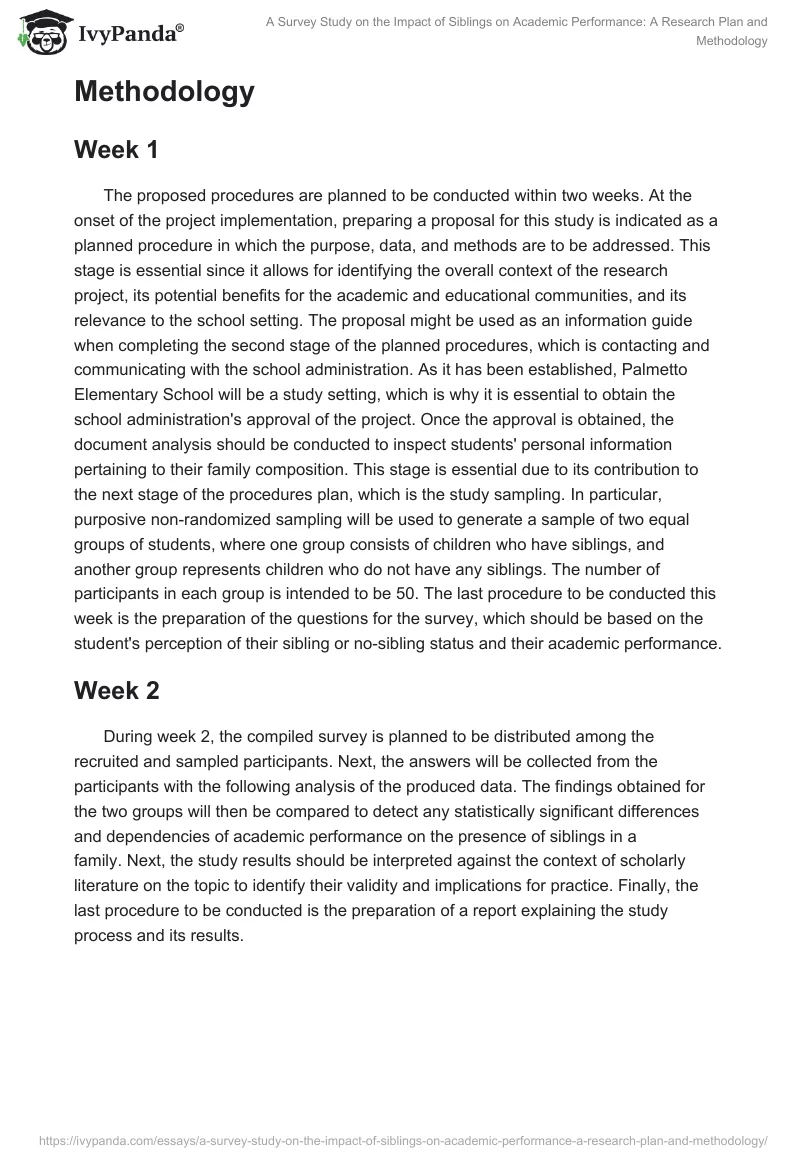 A Survey Study on the Impact of Siblings on Academic Performance: A Research Plan and Methodology. Page 2