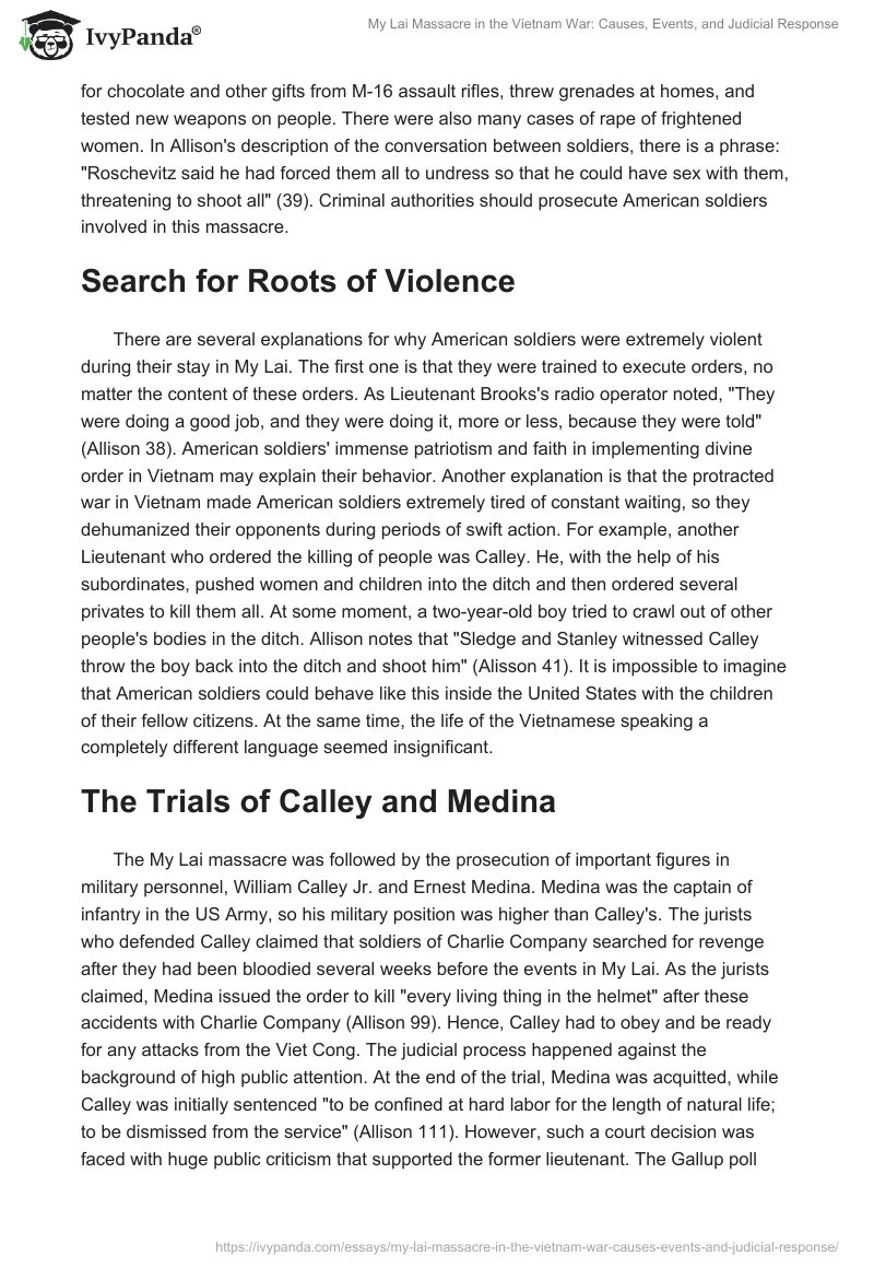 My Lai Massacre in the Vietnam War: Causes, Events, and Judicial Response. Page 2