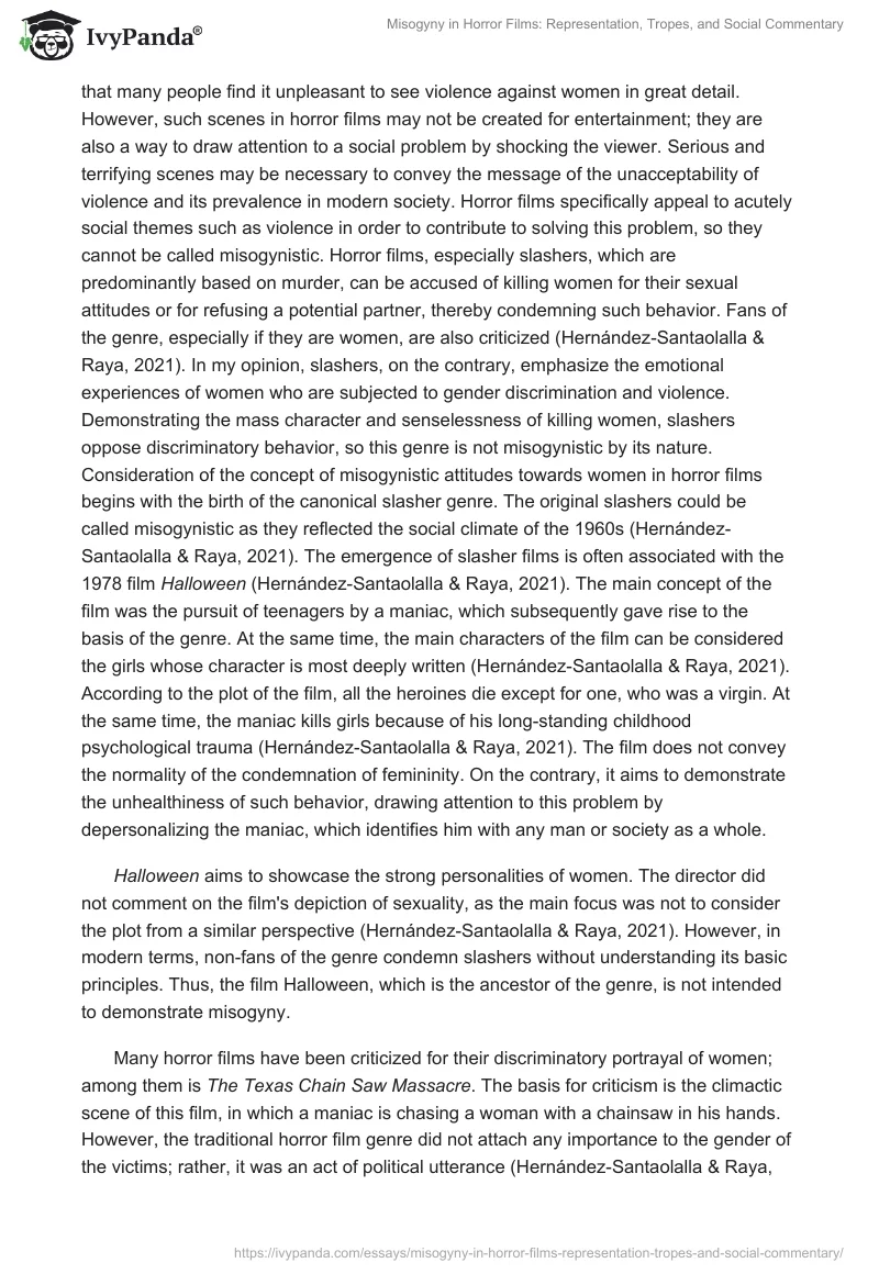 Misogyny in Horror Films: Representation, Tropes, and Social Commentary. Page 2