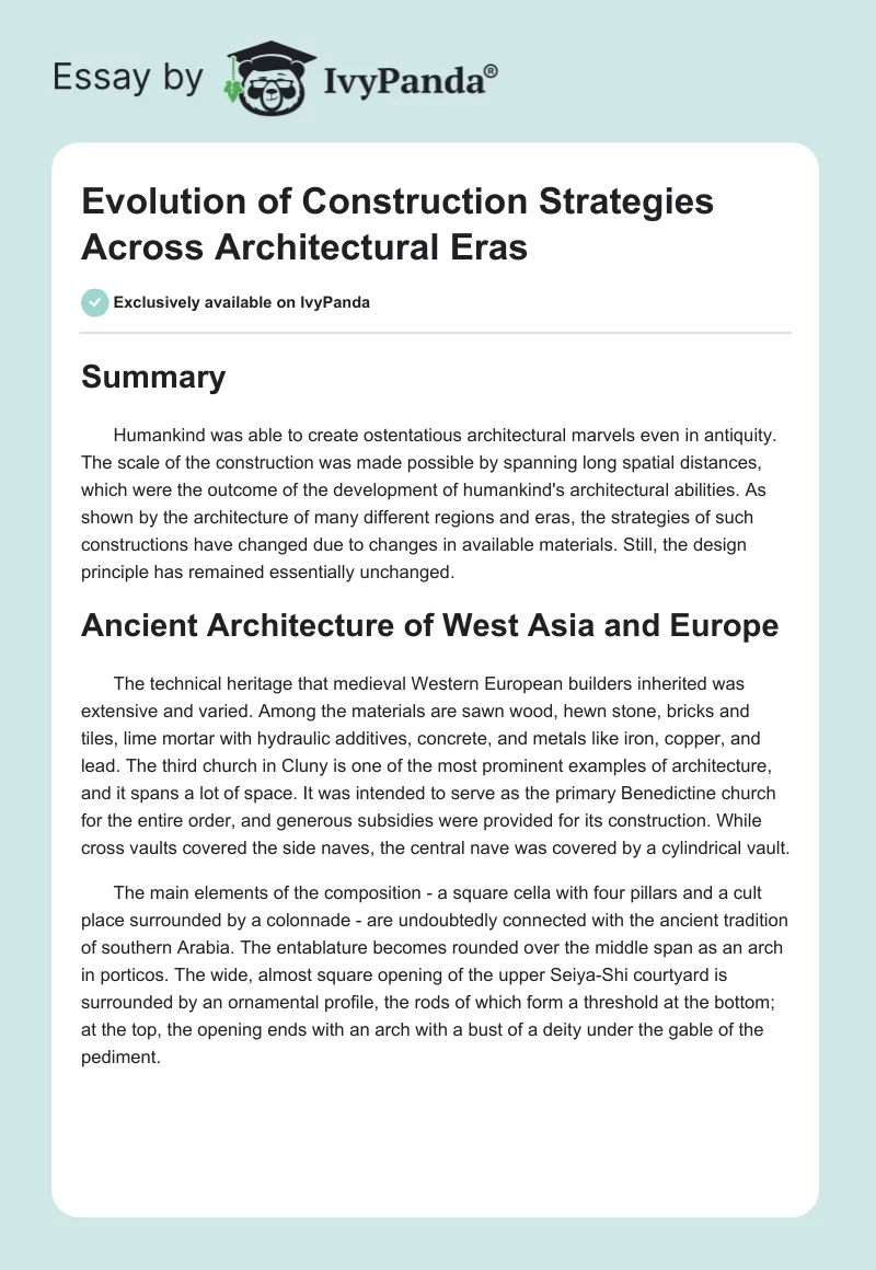 Evolution of Construction Strategies Across Architectural Eras. Page 1