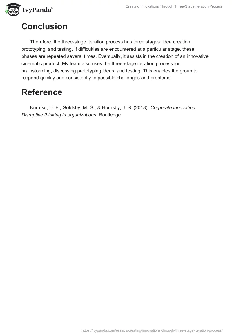 Creating Innovations Through Three-Stage Iteration Process. Page 2