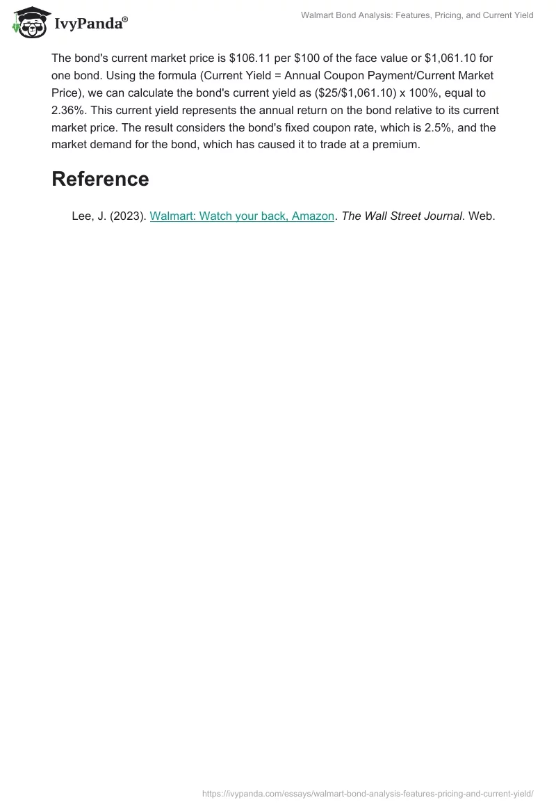 Walmart Bond Analysis: Features, Pricing, and Current Yield. Page 2