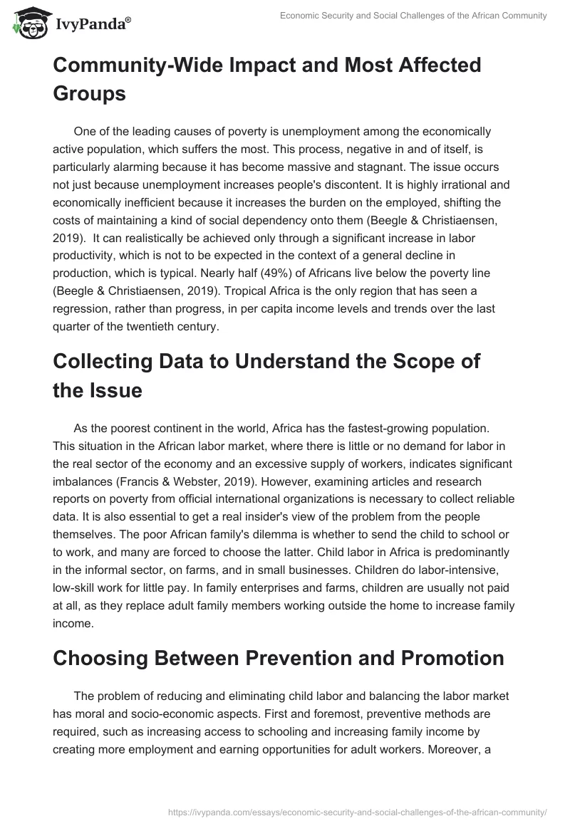 Economic Security and Social Challenges of the African Community. Page 2