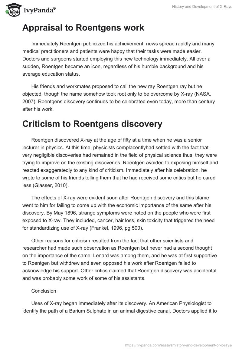 History and Development of X-Rays. Page 4