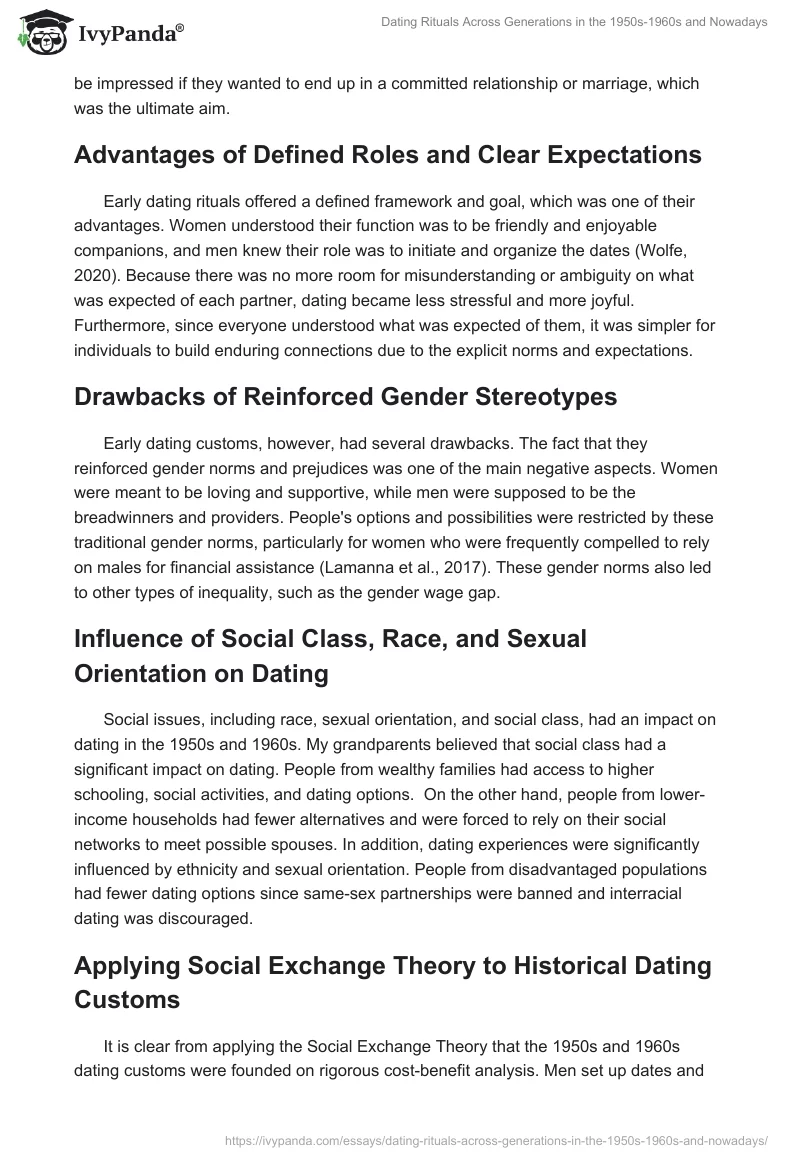 Dating Rituals Across Generations in the 1950s-1960s and Nowadays. Page 2