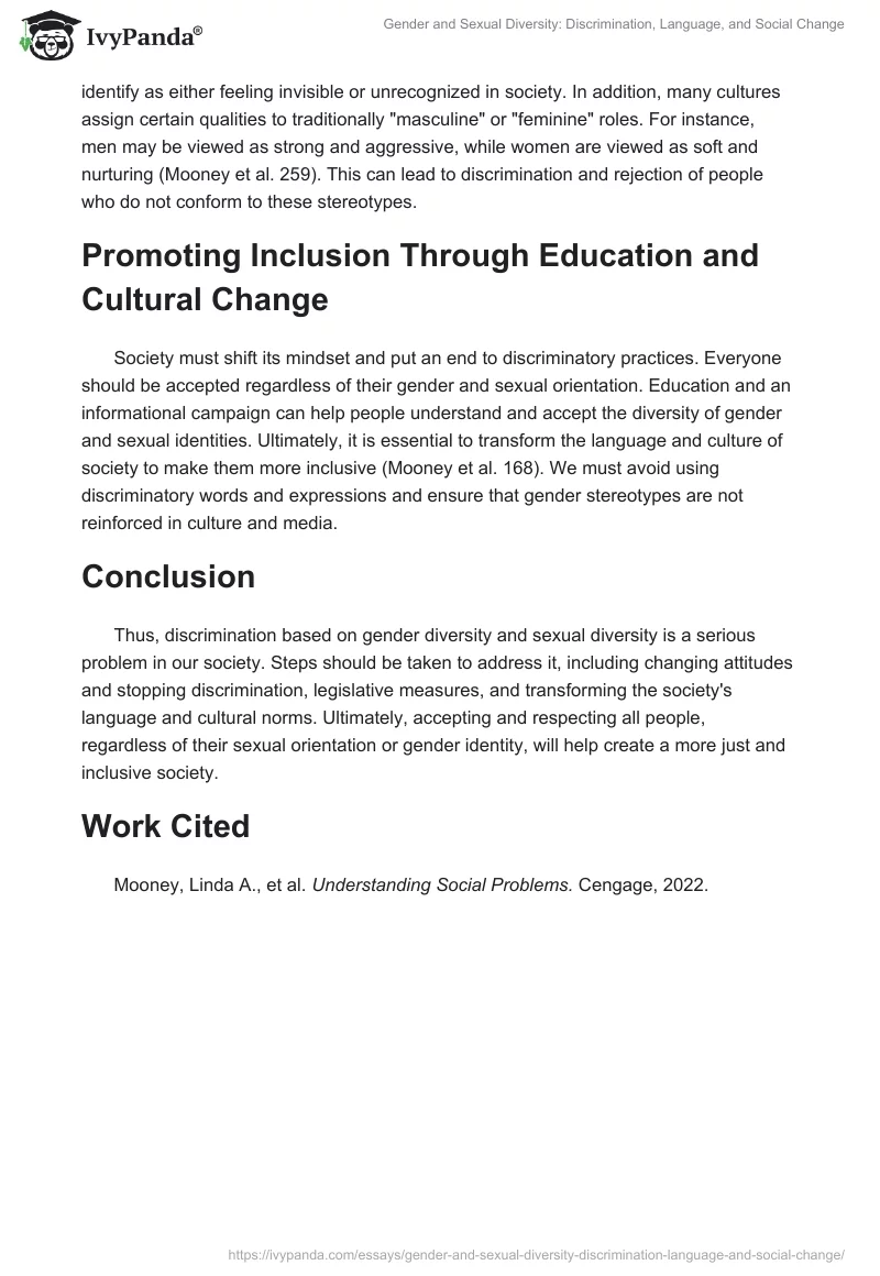 Gender and Sexual Diversity: Discrimination, Language, and Social Change. Page 2