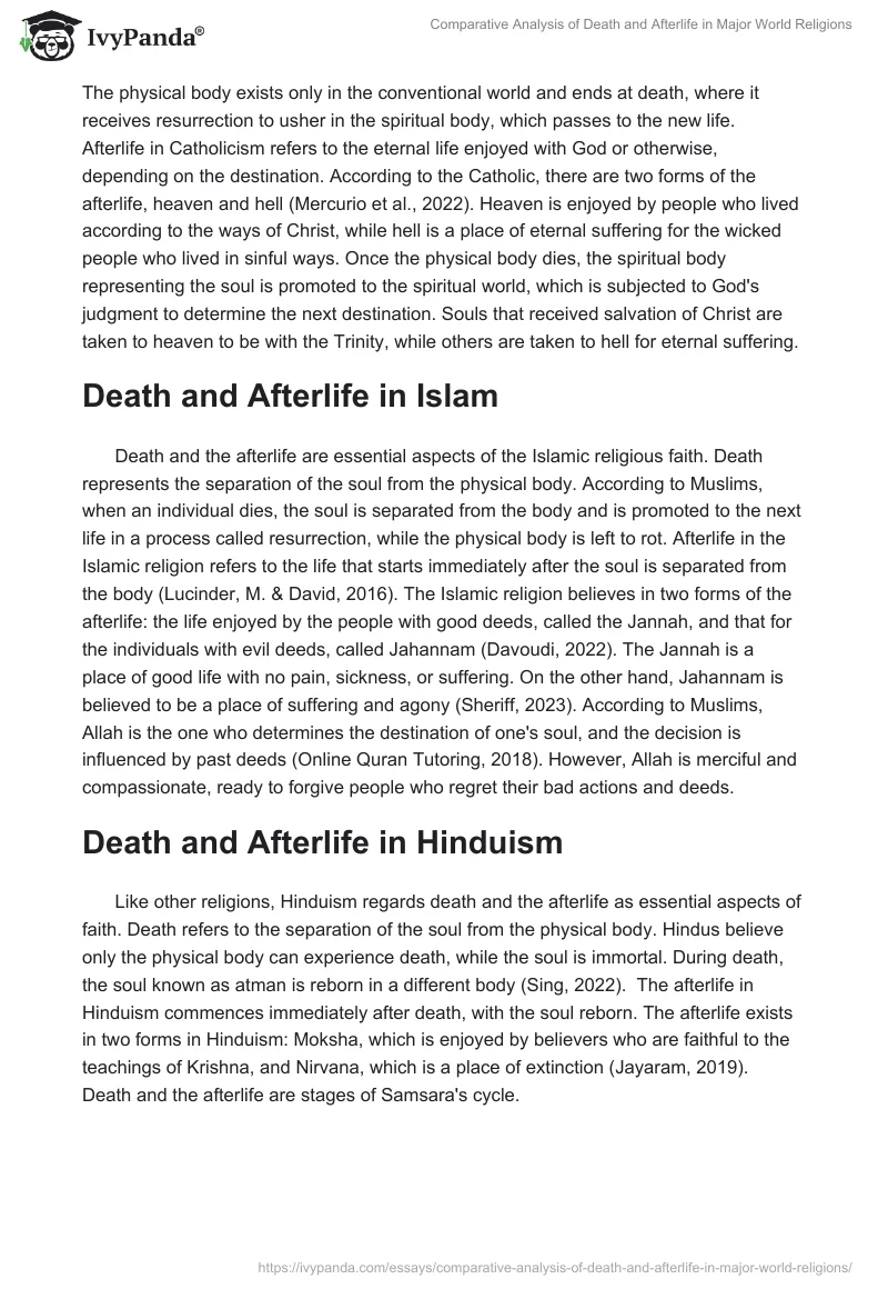 Comparative Analysis of Death and Afterlife in Major World Religions. Page 2