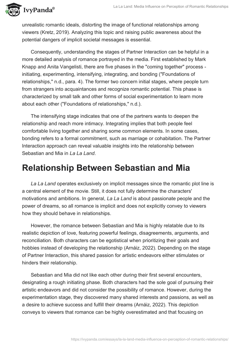 La La Land: Media Influence on Perception of Romantic Relationships. Page 2