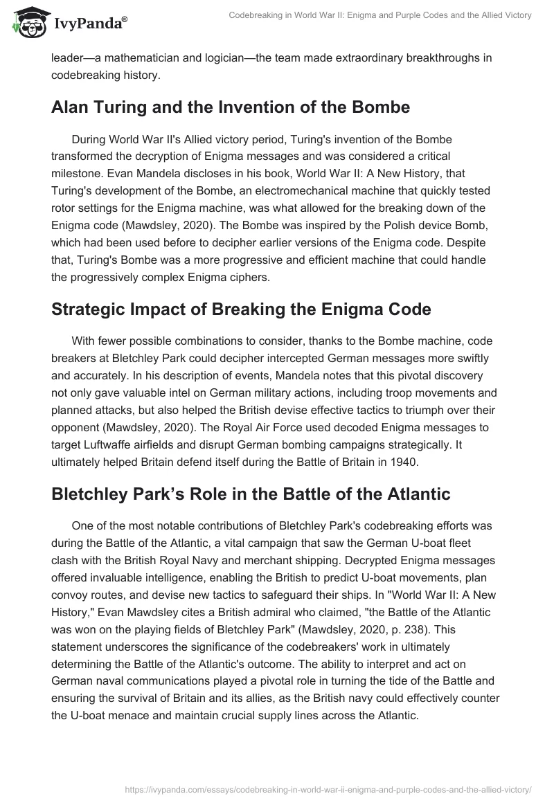 Codebreaking in World War II: Enigma and Purple Codes and the Allied Victory. Page 2
