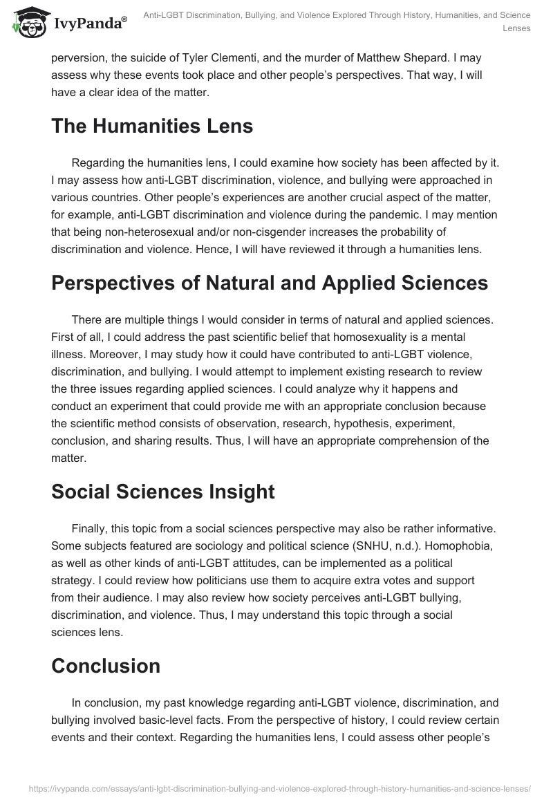 Anti-LGBT Discrimination, Bullying, and Violence Explored Through History, Humanities, and Science Lenses. Page 2