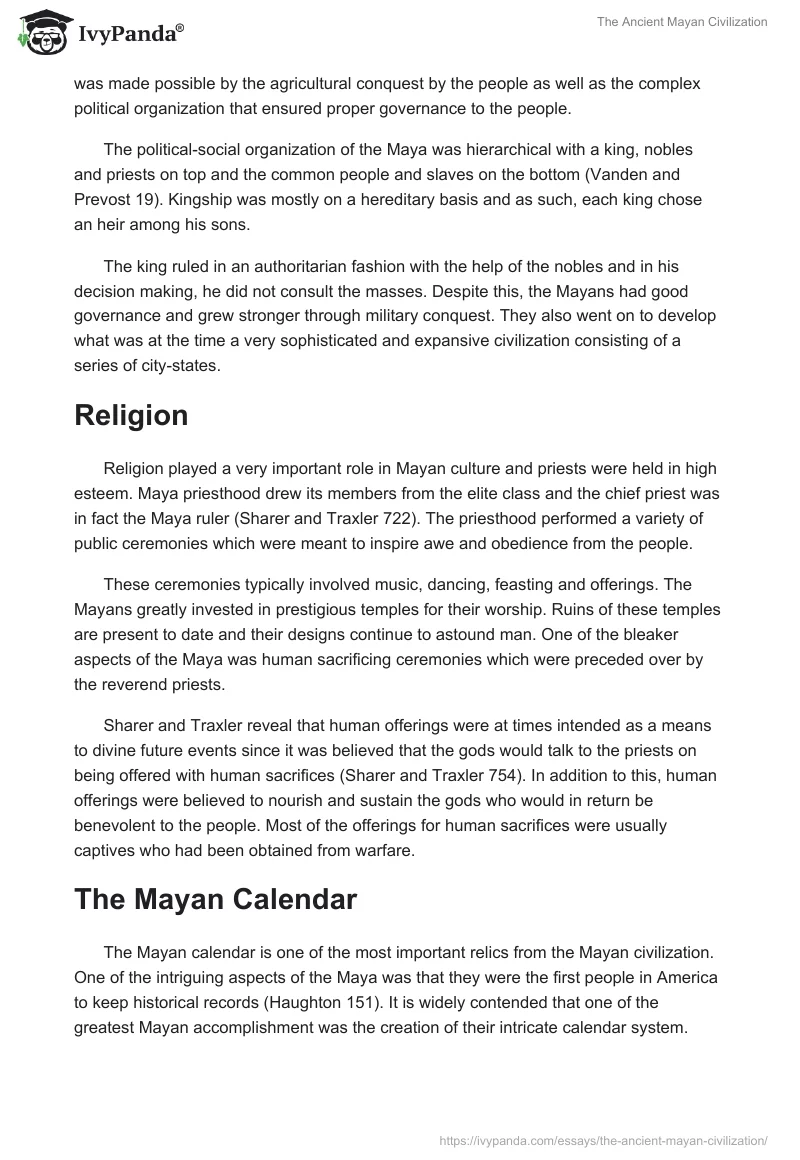 The Ancient Mayan Civilization. Page 2