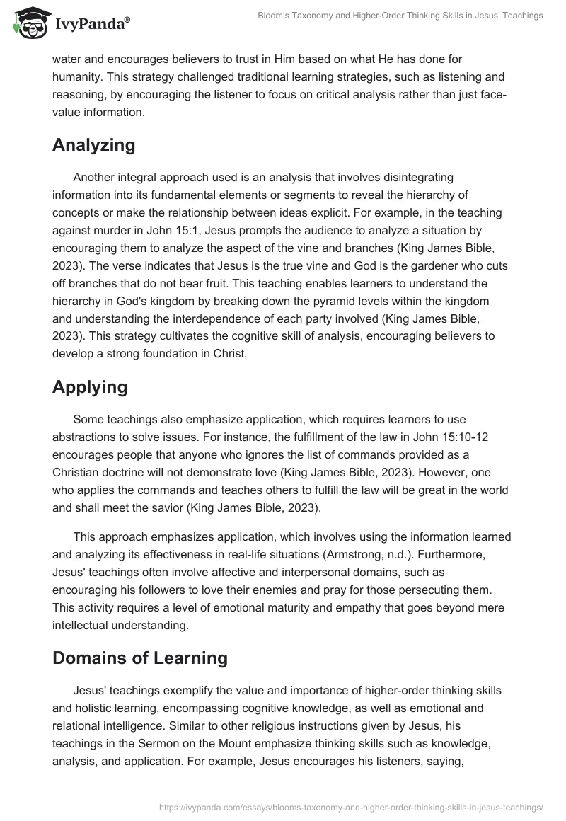 Bloom’s Taxonomy and Higher-Order Thinking Skills in Jesus’ Teachings. Page 2