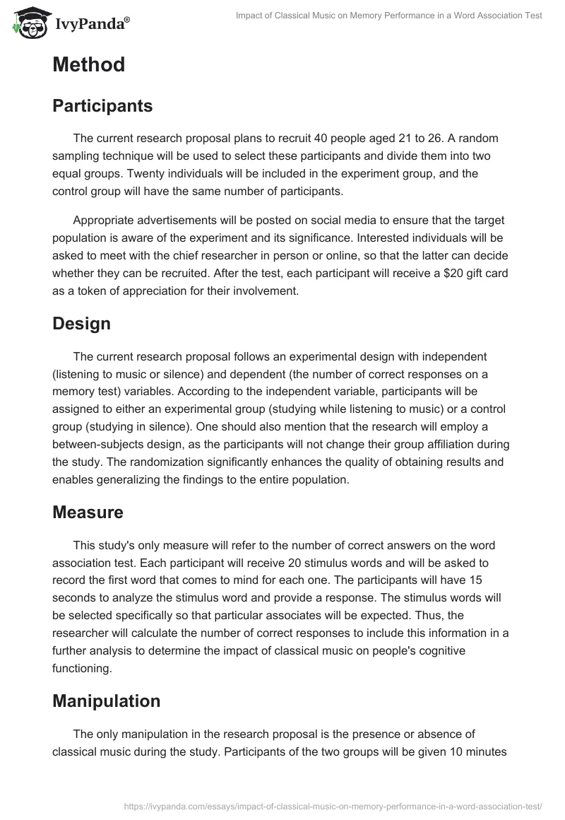 Impact of Classical Music on Memory Performance in a Word Association Test. Page 2
