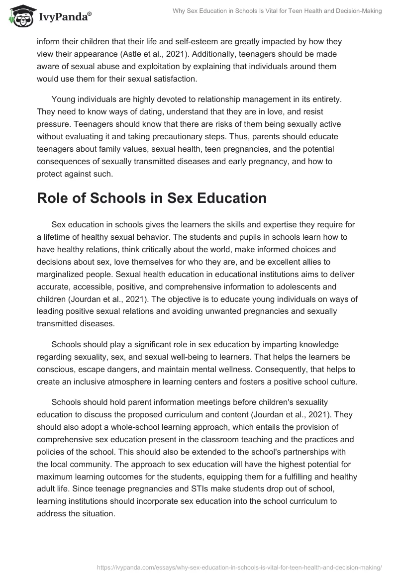 Why Sex Education in Schools Is Vital for Teen Health and Decision-Making. Page 2