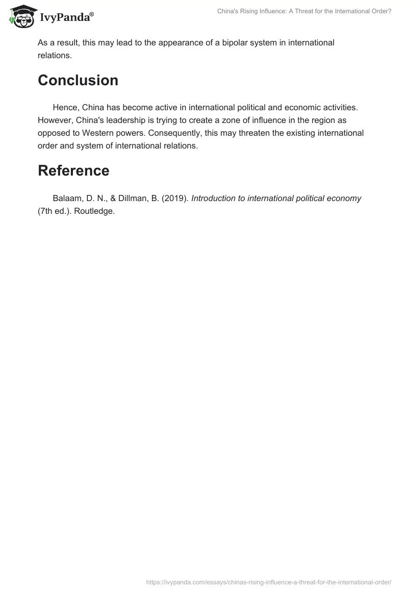 China's Rising Influence: A Threat for the International Order?. Page 2