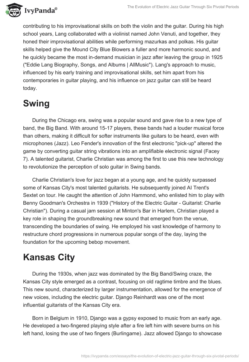 The Evolution of Electric Jazz Guitar Through Six Pivotal Periods. Page 2