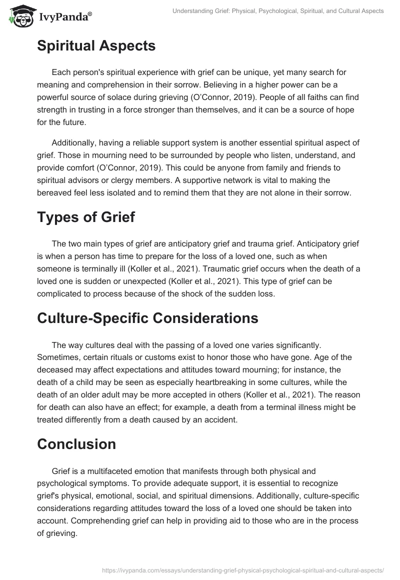 Understanding Grief: Physical, Psychological, Spiritual, and Cultural Aspects. Page 2