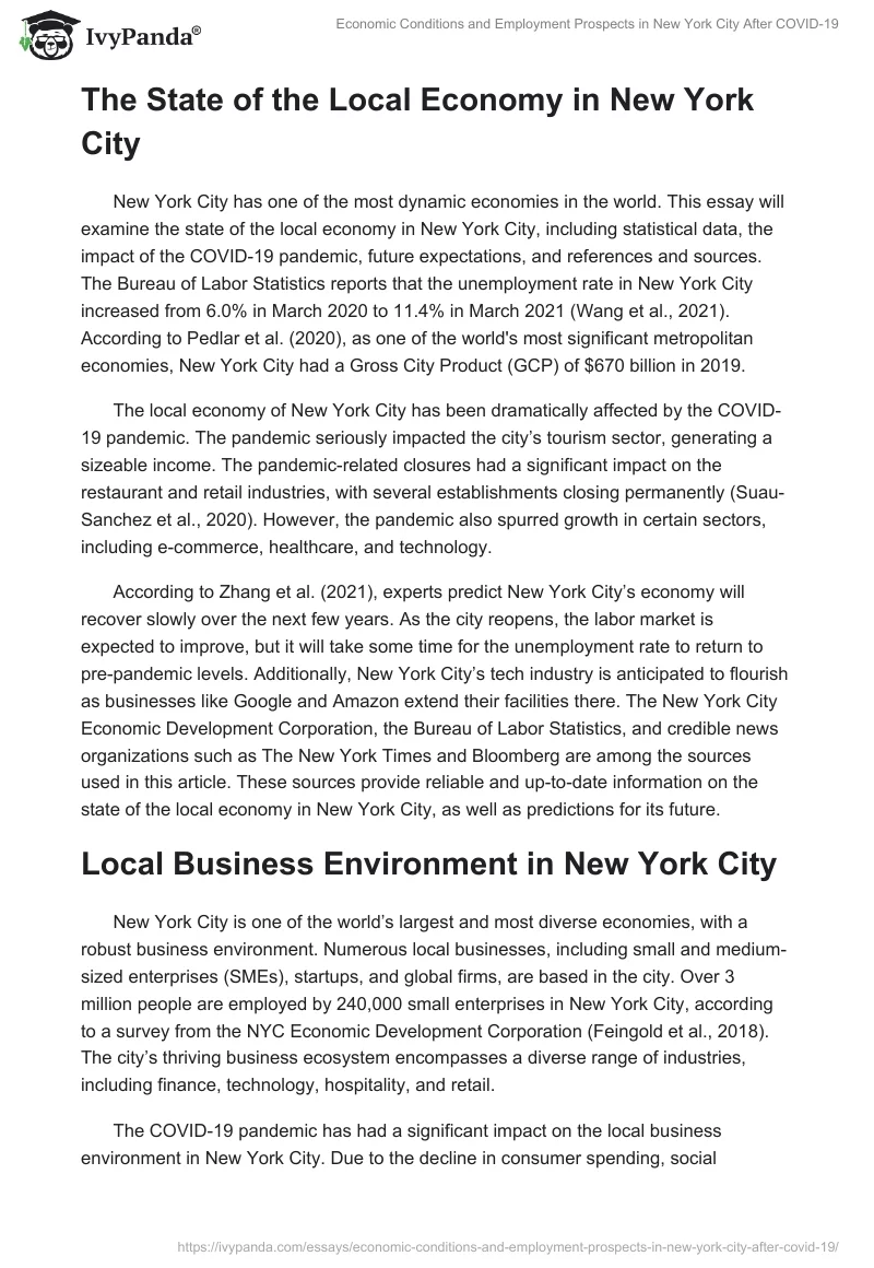 Economic Conditions and Employment Prospects in New York City After COVID-19. Page 2