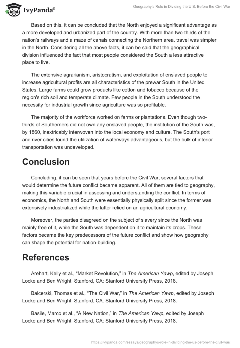 Geography’s Role in Dividing the U.S. Before the Civil War. Page 2