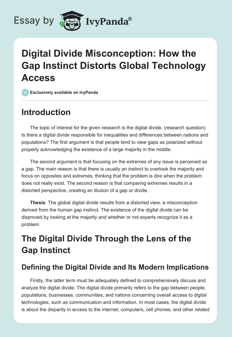 Digital Divide Misconception: How the Gap Instinct Distorts Global Technology Access. Page 1