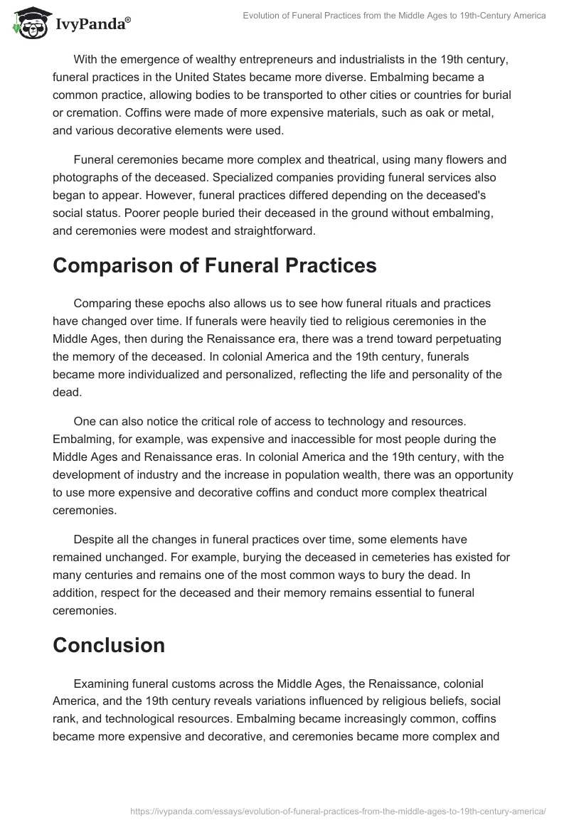 Evolution of Funeral Practices from the Middle Ages to 19th-Century America. Page 2