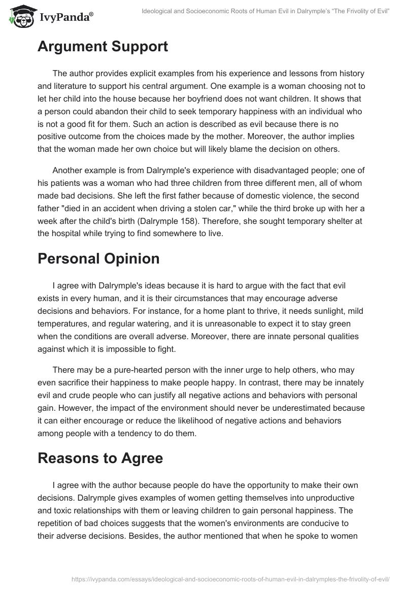 Ideological and Socioeconomic Roots of Human Evil in Dalrymple’s “The Frivolity of Evil”. Page 2