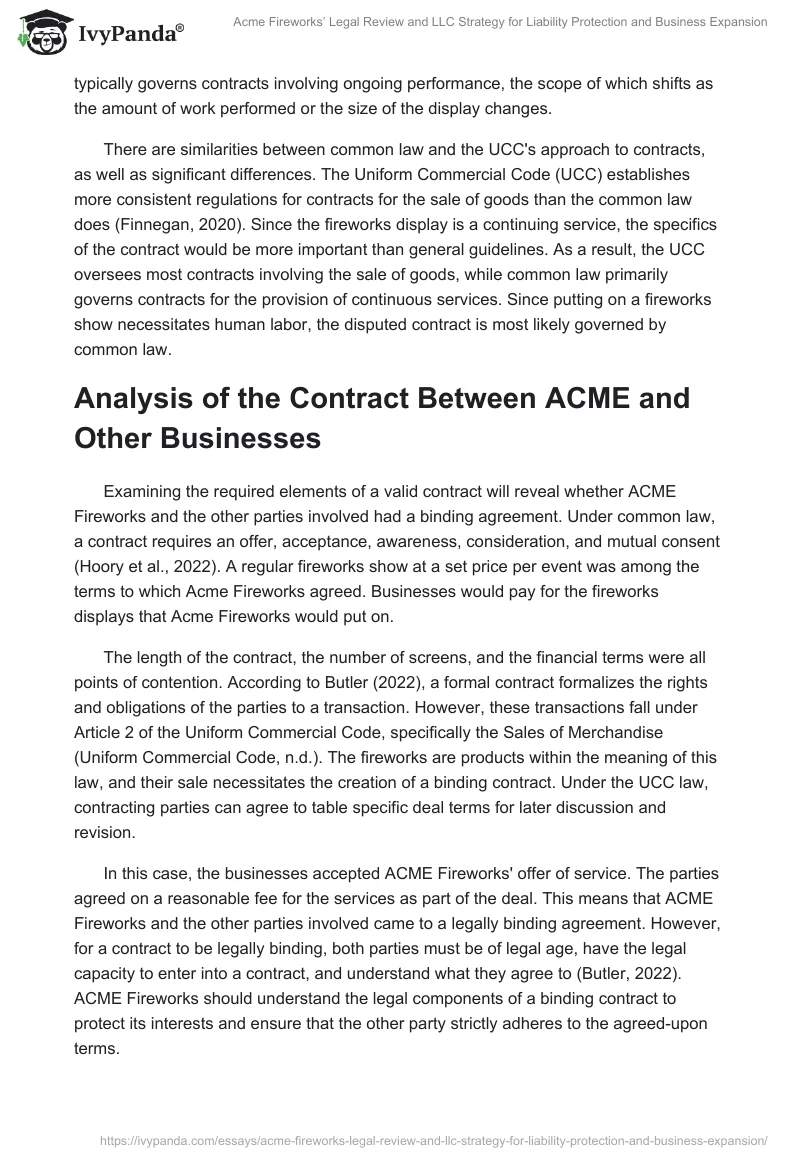 Acme Fireworks’ Legal Review and LLC Strategy for Liability Protection and Business Expansion. Page 2