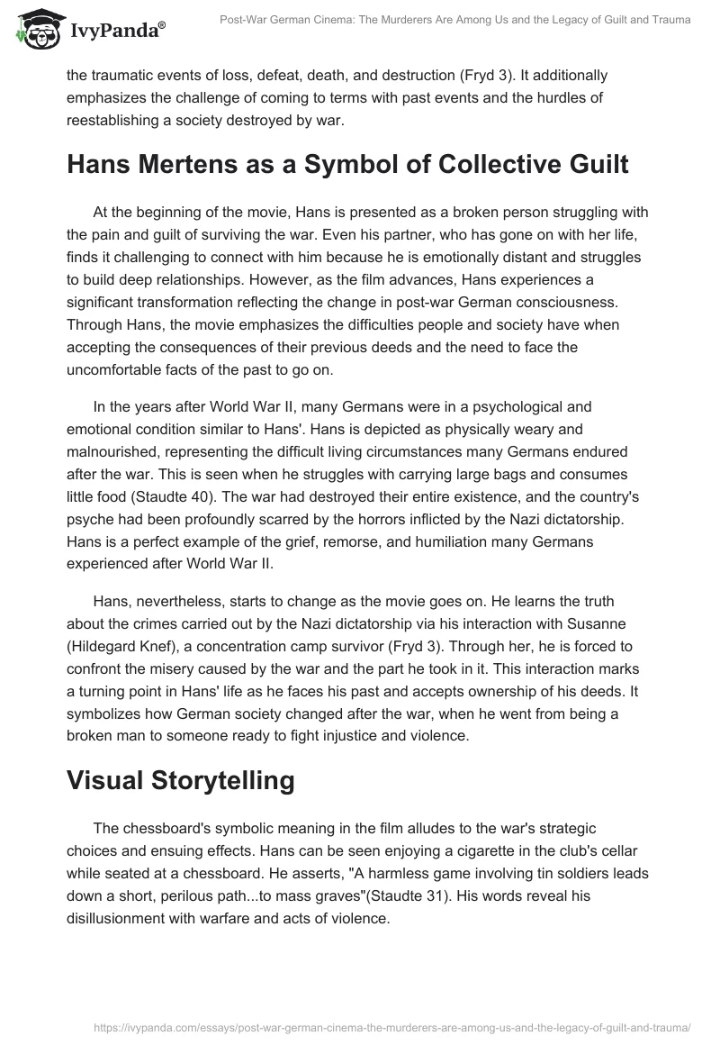 Post-War German Cinema: The Murderers Are Among Us and the Legacy of Guilt and Trauma. Page 2