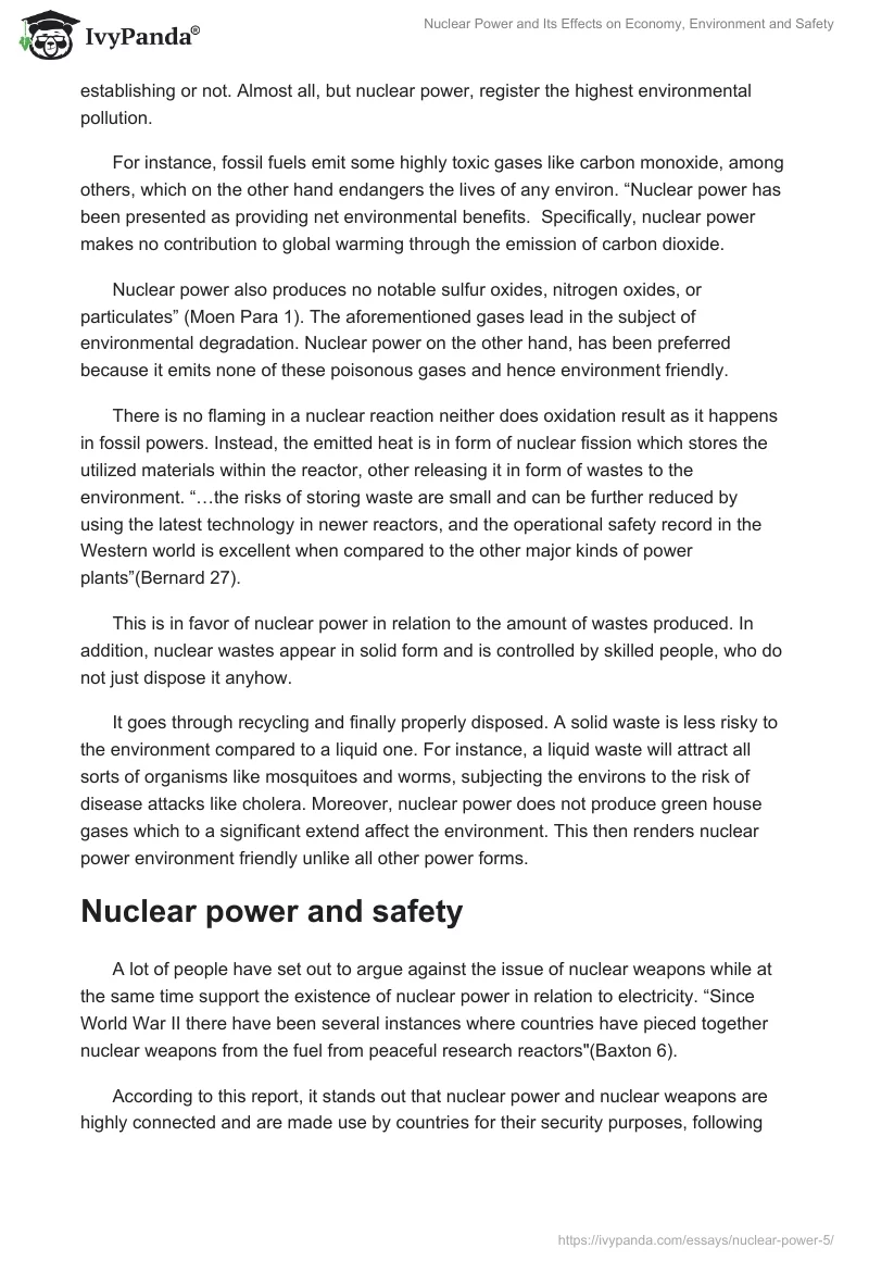 Nuclear Power and Its Effects on Economy, Environment and Safety. Page 3