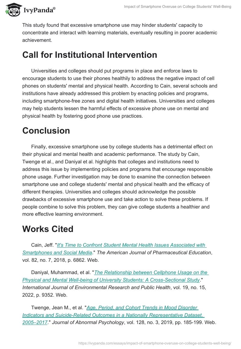 Impact of Smartphone Overuse on College Students' Well-Being. Page 2