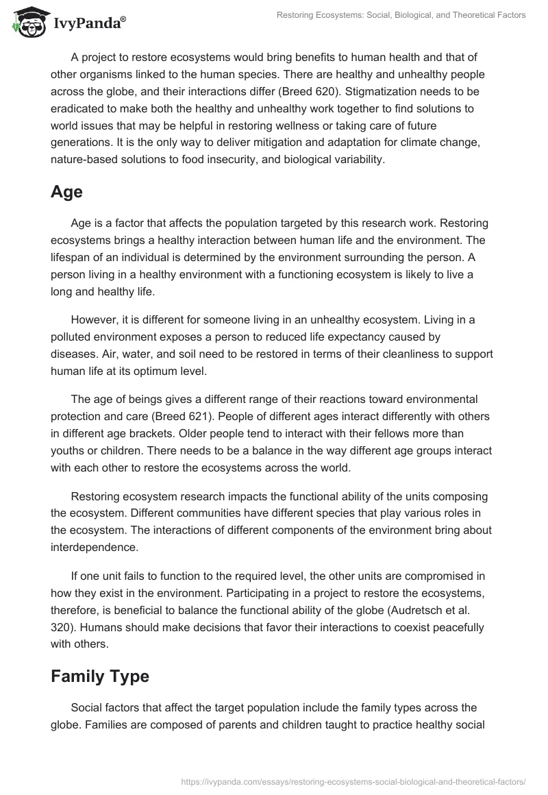 Restoring Ecosystems: Social, Biological, and Theoretical Factors. Page 2