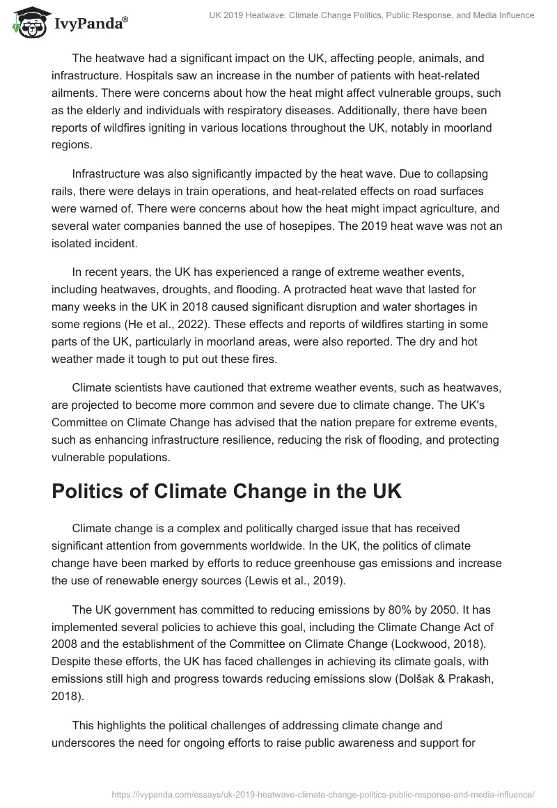 UK 2019 Heatwave: Climate Change Politics, Public Response, and Media Influence. Page 2
