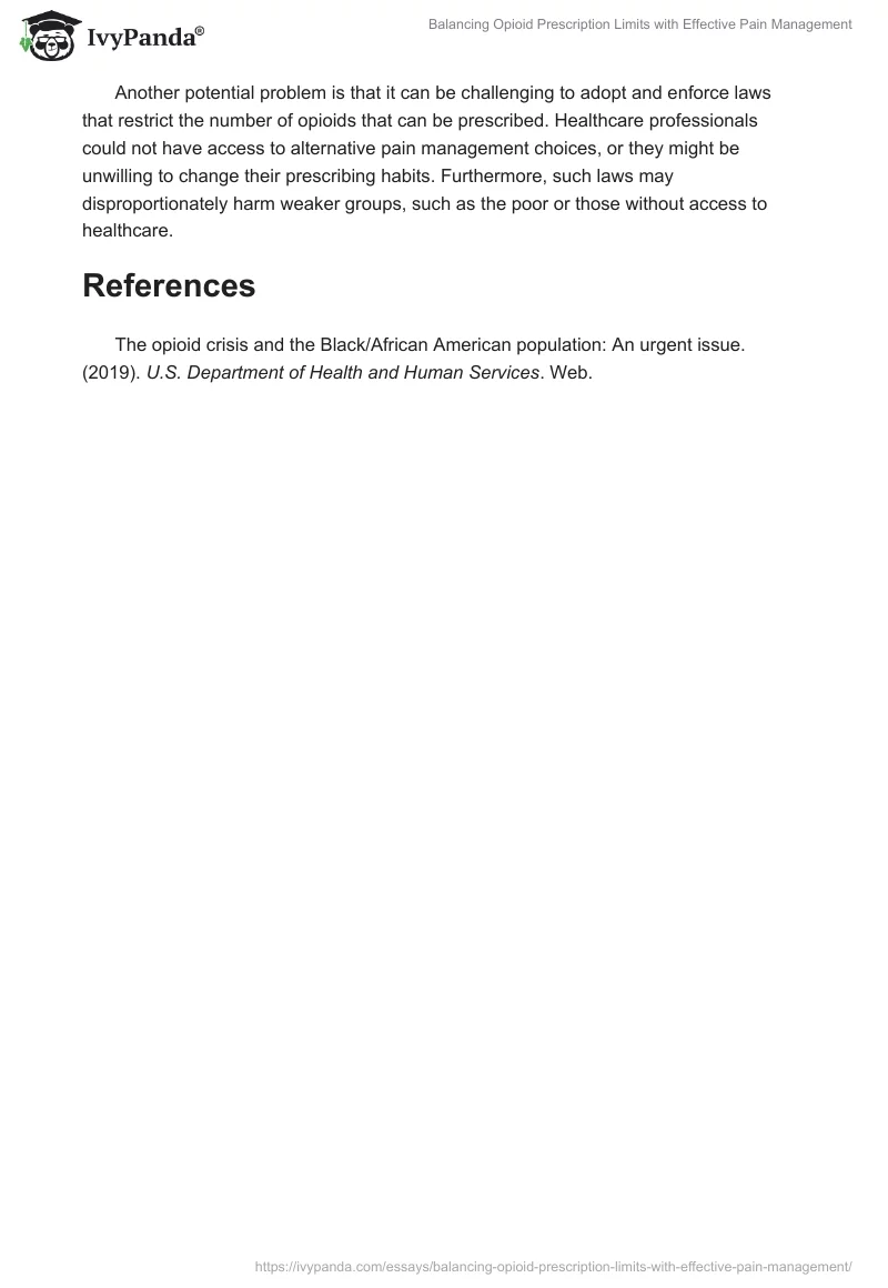 Balancing Opioid Prescription Limits with Effective Pain Management. Page 2