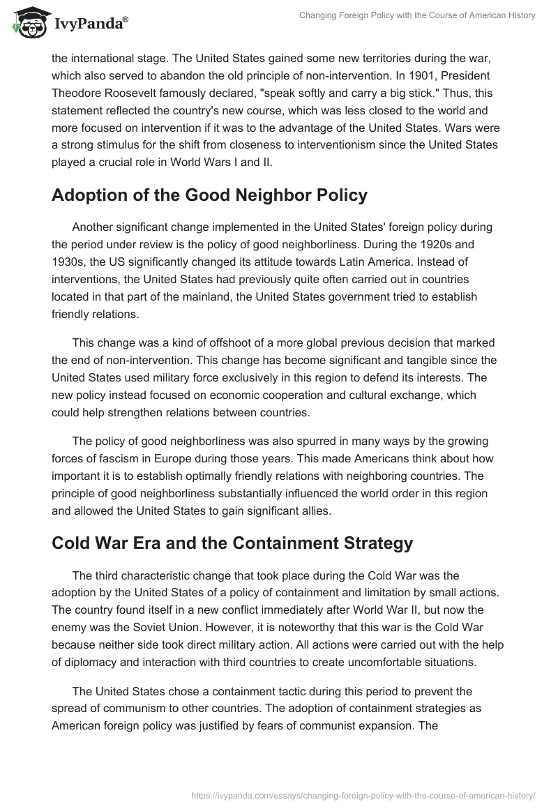 Changing Foreign Policy with the Course of American History. Page 2