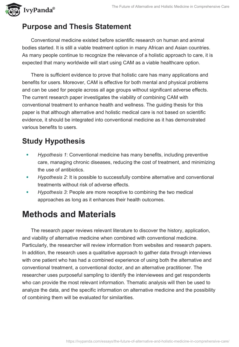 The Future of Alternative and Holistic Medicine in Comprehensive Care. Page 2