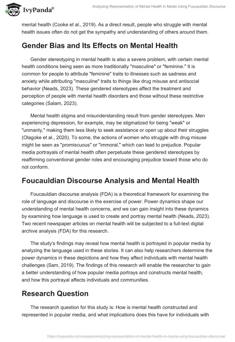 Analyzing Representation of Mental Health in Media Using Foucauldian Discourse. Page 2
