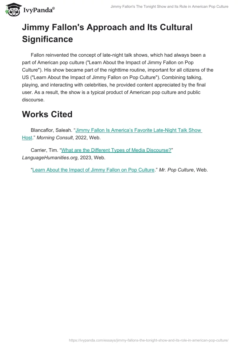 Jimmy Fallon's "The Tonight Show" and Its Role in American Pop Culture. Page 2