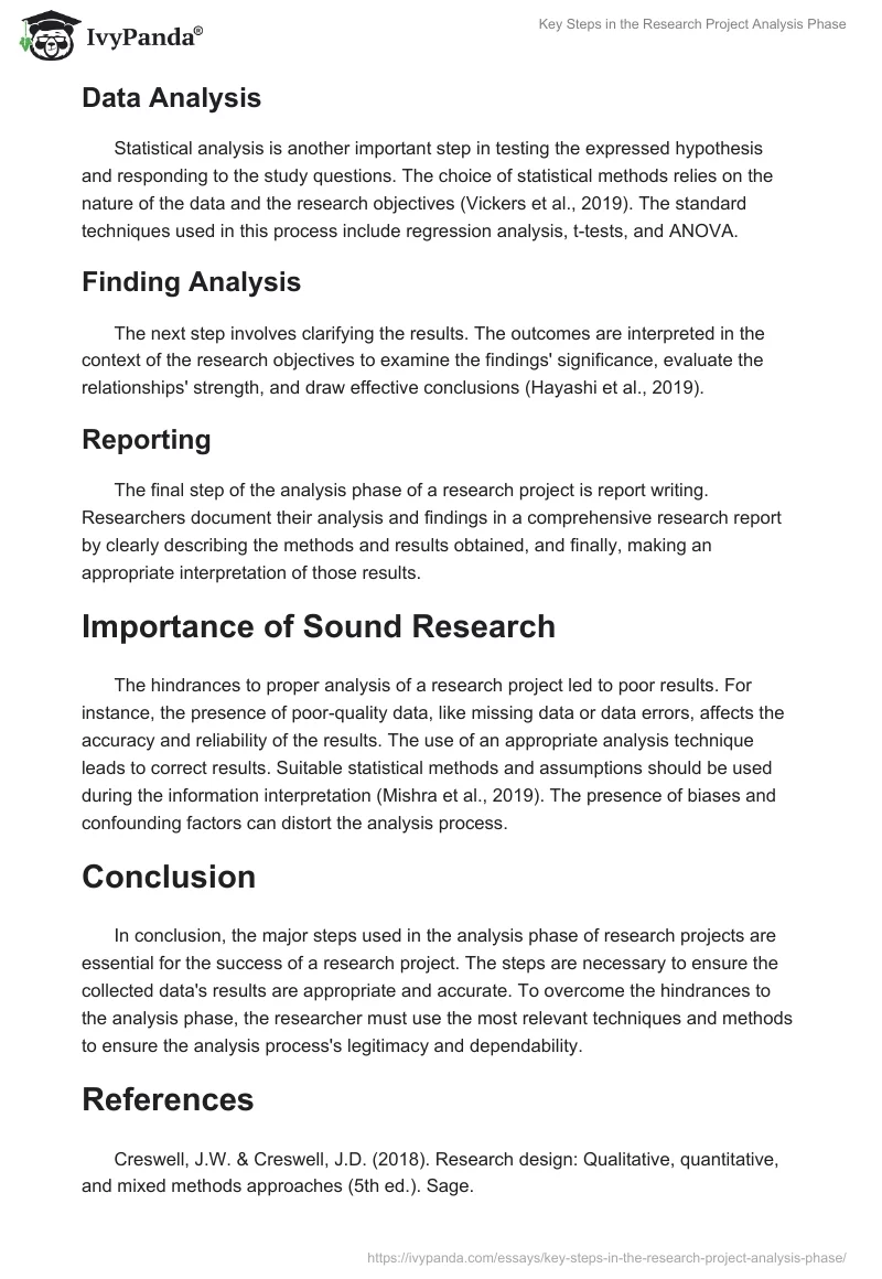 Key Steps in the Research Project Analysis Phase. Page 2