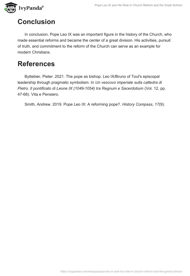 Pope Leo IX and His Role in Church Reform and the Great Schism. Page 2