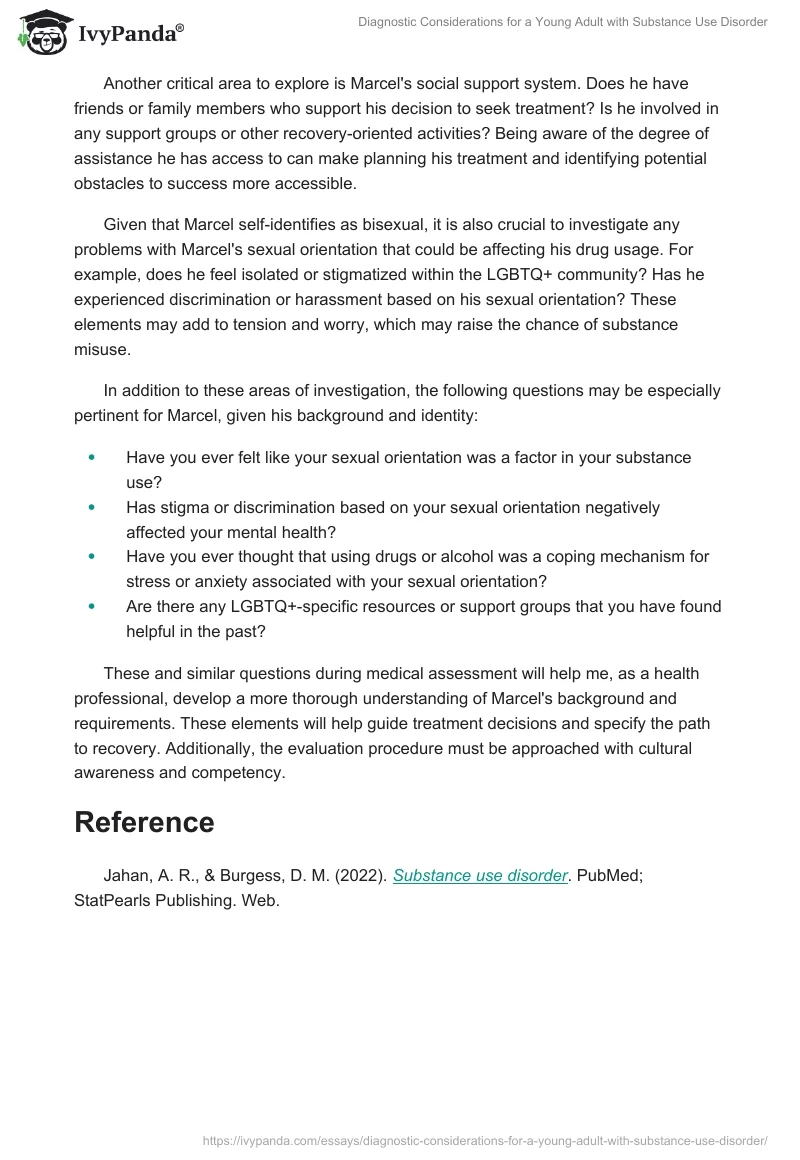 Diagnostic Considerations for a Young Adult with Substance Use Disorder. Page 2